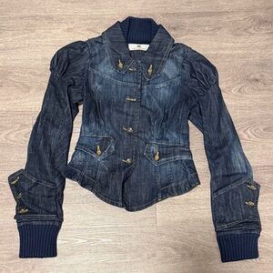 Fornarina Women's Denim Jacket with Gold Buttons